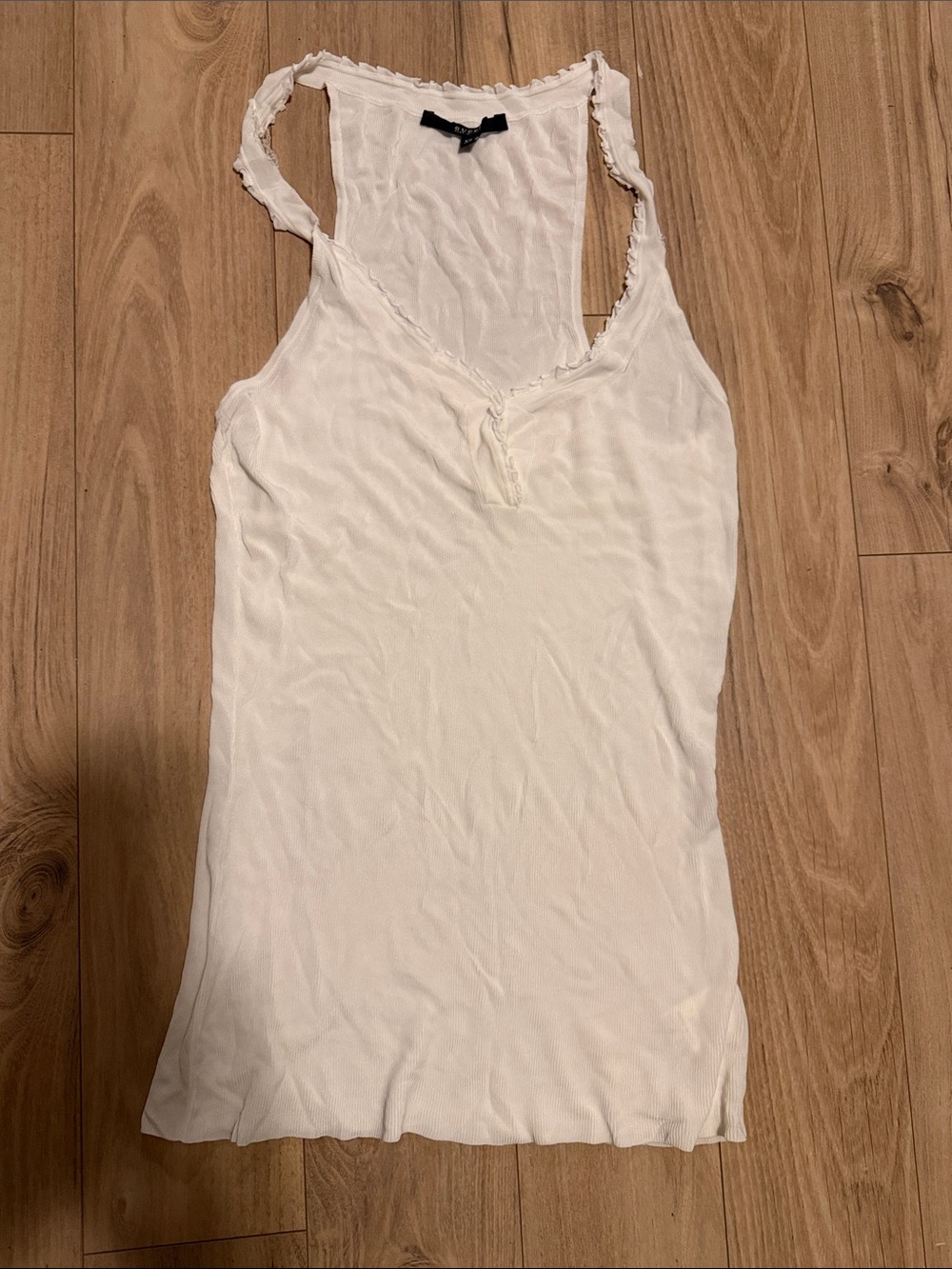 Gucci Cream Ribbed Racerback Tank Top